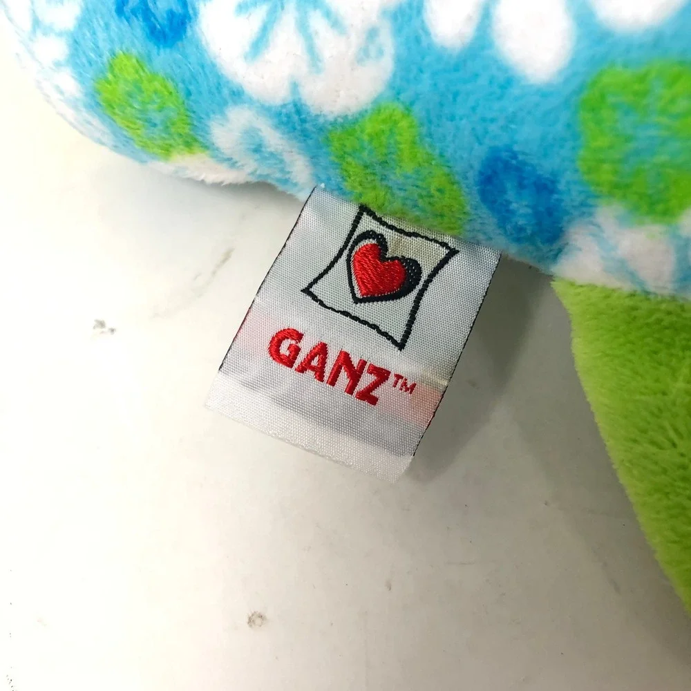 Ganz Webkinz Tropical Island Pup Blue Green Floral Plush HM600‎ NWT Unused CODE